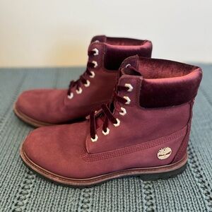 Timberland 6” Waterproof Boots – Burgundy Nubuck Leather, Women’s 8.5